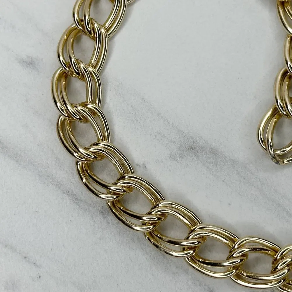 Gold Tone Double Link Chain Belt Small/Medium (S/M) ✨